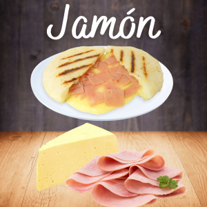 arepas rellenas con jamón y mozzarella